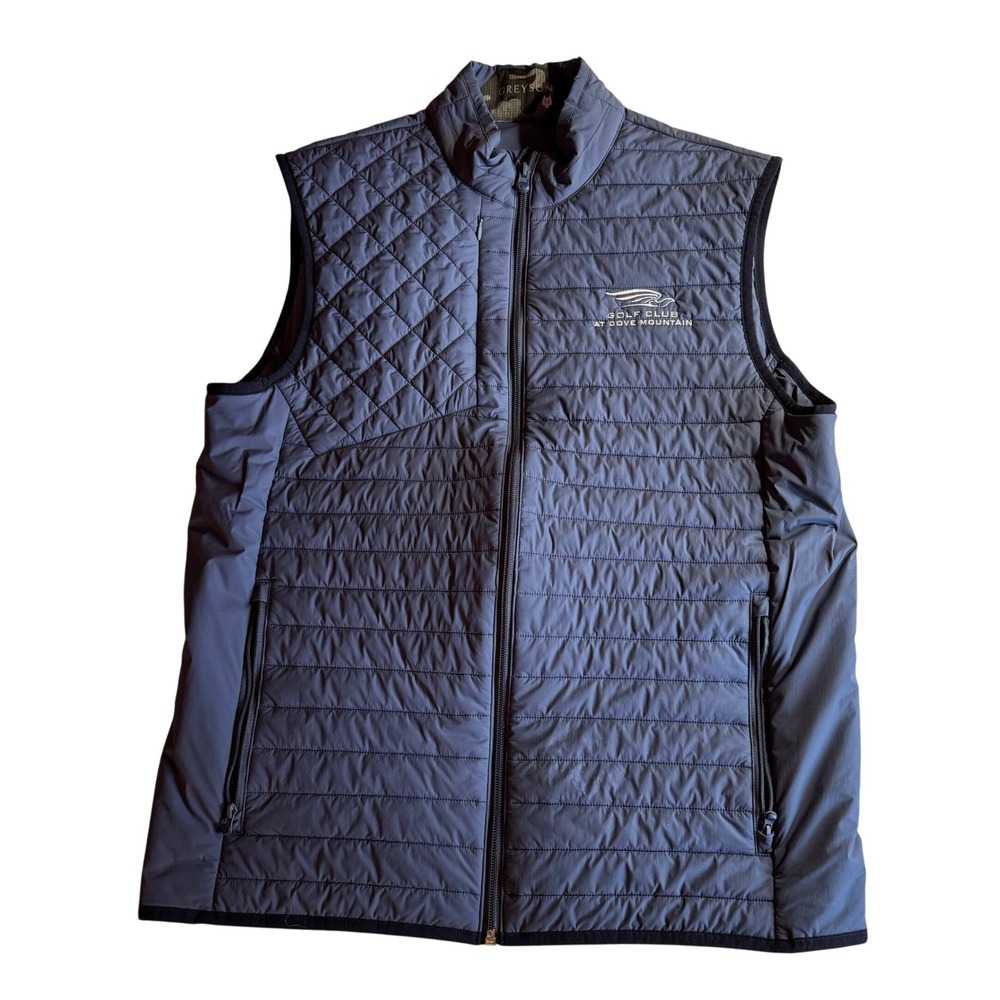 Men's Greyson Yukon X Lite Quilted Vest Logo Blue Size M